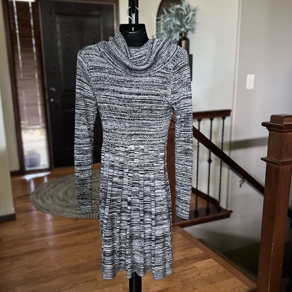 Calvin Klein Cowl Sweater Dress Size M Heather Gray - Picture 2 of 5